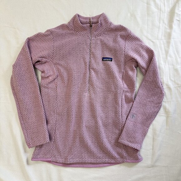 New Patagonia R1 Air 1/2 Zip Neck Women's MILKWEED MAUVE Fleece Pullover Size L - Picture 1 of 8